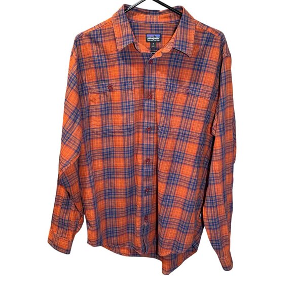 Patagonia‎ Men’s L/S Pima Cotton Shirt Medium River Miles Plaid - Picture 7 of 7